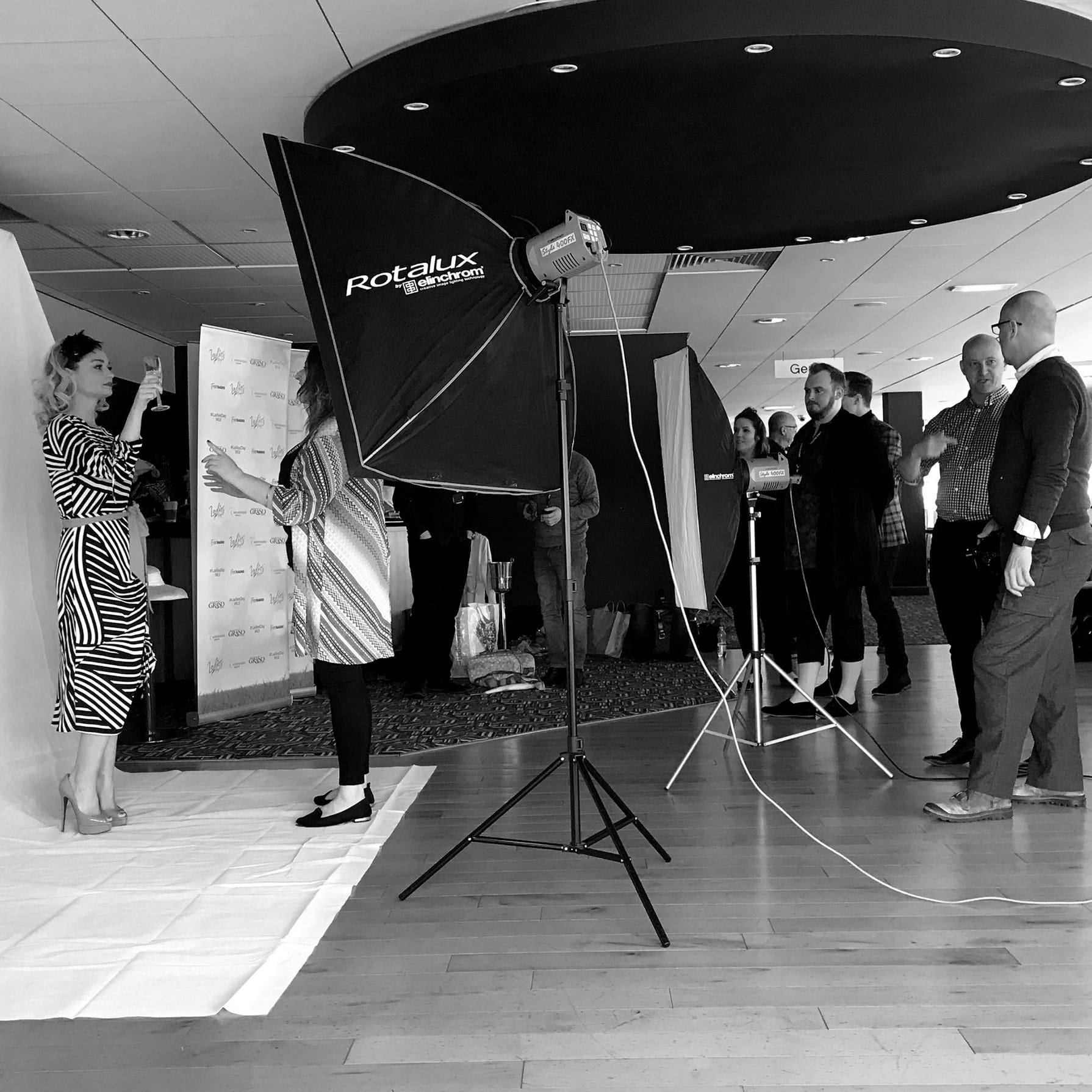 Ladies Day Press Photo Shoot Wolverhampton Racecourse bw 1
